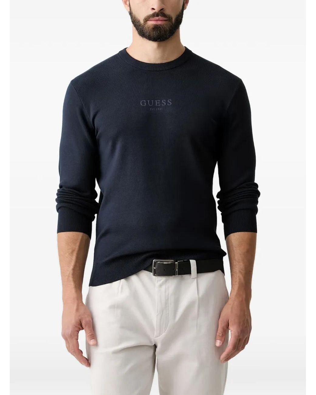 Guess Pullover Mit Logo-Print in Blue für Herren