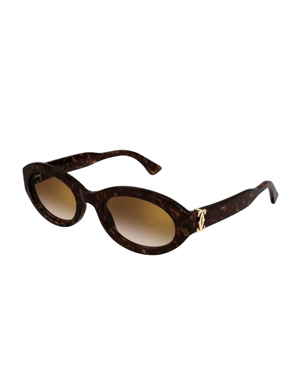 Cartier Brown Round-Frame Sunglasses