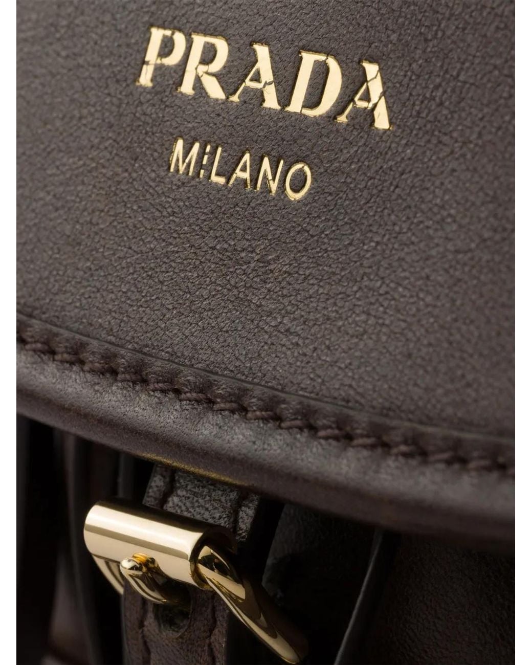 Prada Brown Corsaire Aged Leather Mini Shoulder Bag