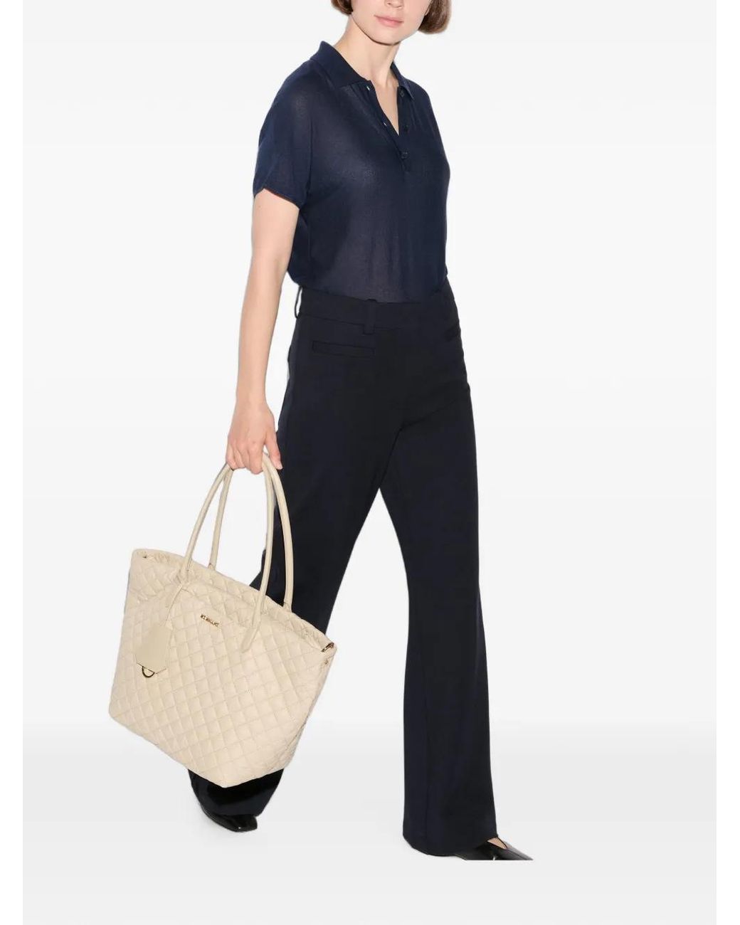 MZ Wallace Natural Medium Daily Quilted Tote Bag