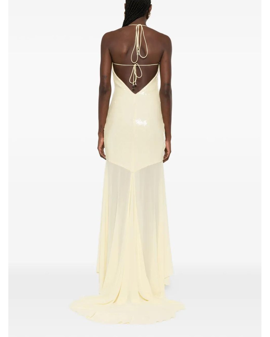 Patrizia Pepe White Sequined Maxi Dress