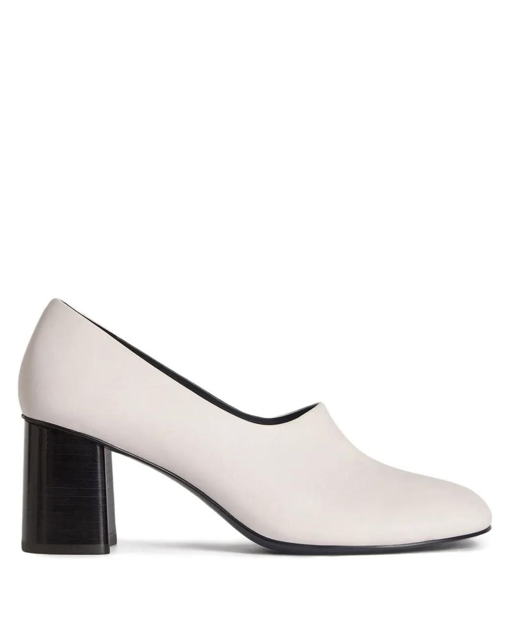 12 STOREEZ White 70Mm Leather Pumps