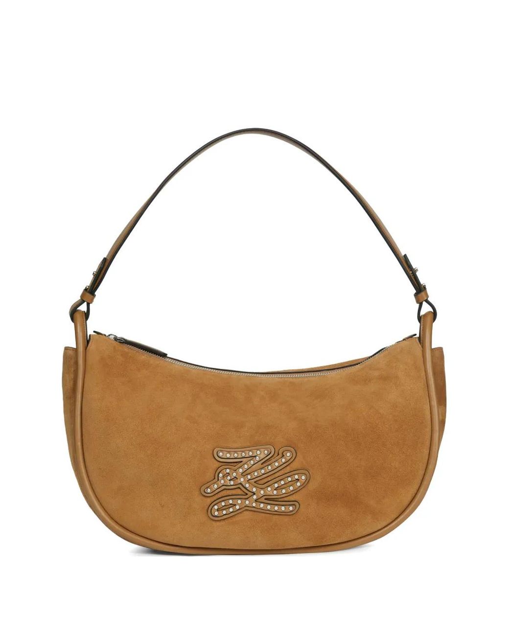 Karl Lagerfeld Blue K/Autograph Patch Moon-Silhouette Shoulder Bag
