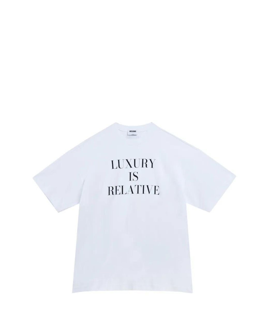 Moschino White Slogan-Print Drop-Shoulder T-Shirt for men