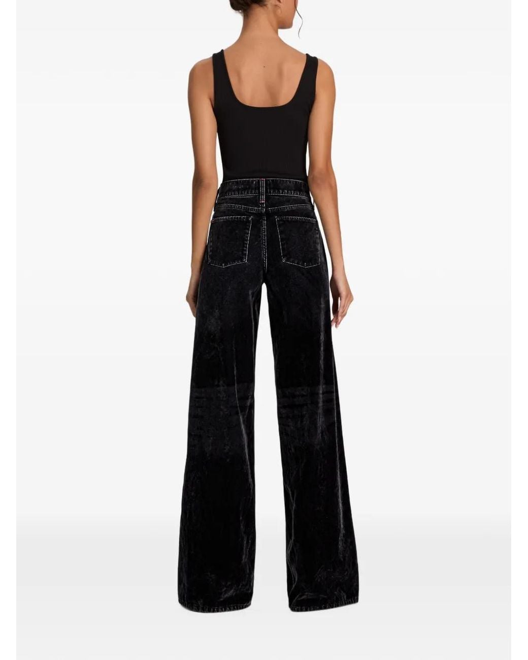 Alice + Olivia Black Amazing Low-Rise Baggy Jeans