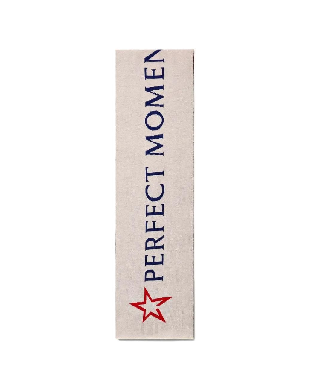 Perfect Moment White Wool North-Star-Logo Scarf