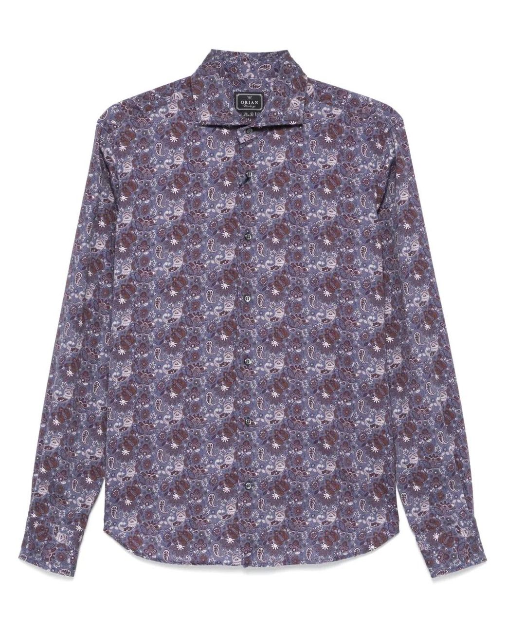Orian Purple Paisley Print Shirt for men