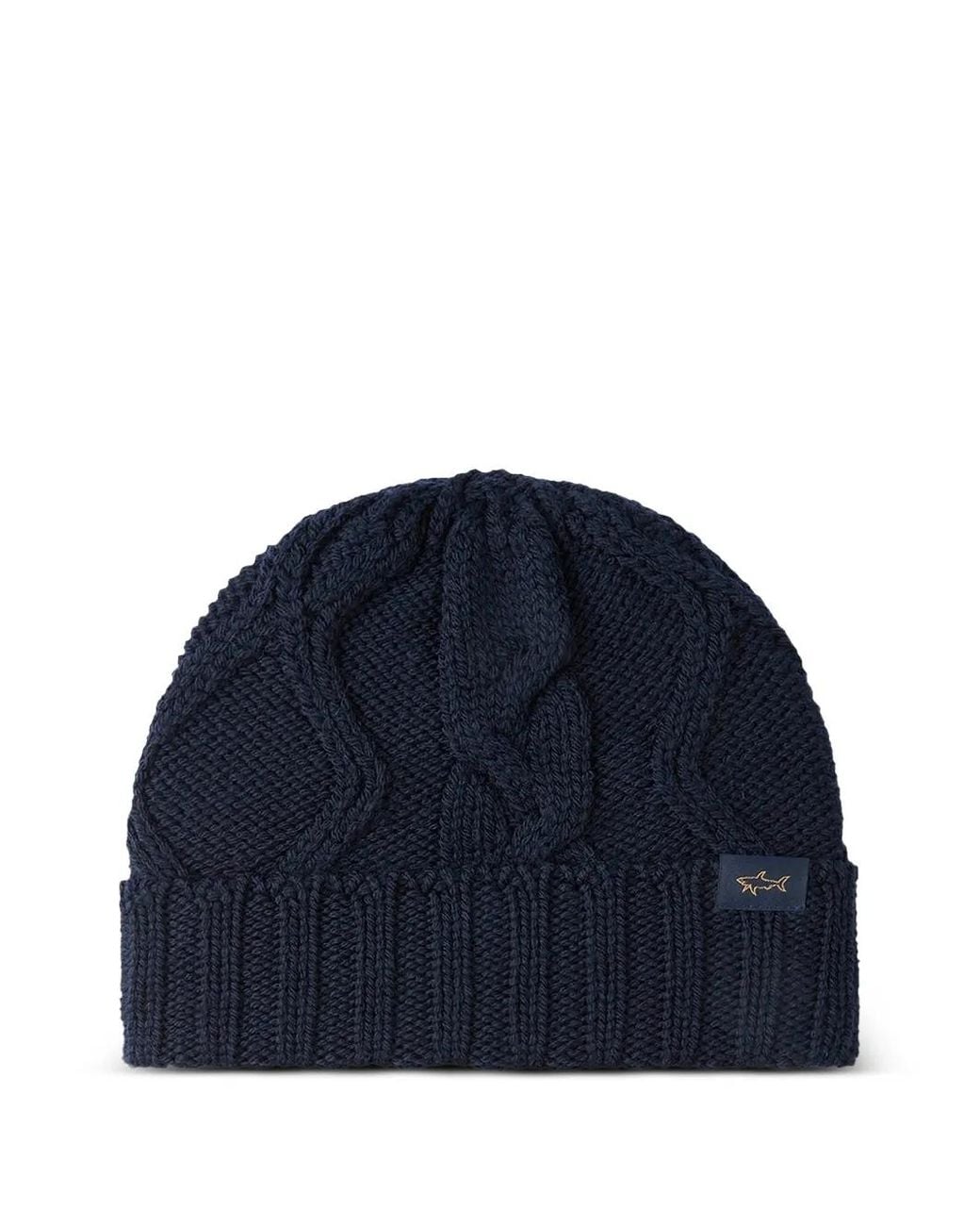 Paul & Shark Blue Merino Wool Beanie for men