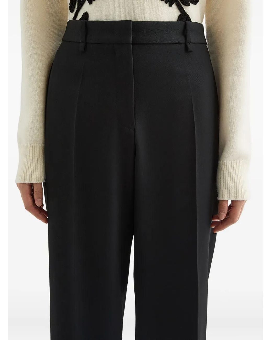 Jil Sander Wollen Broek in het Black