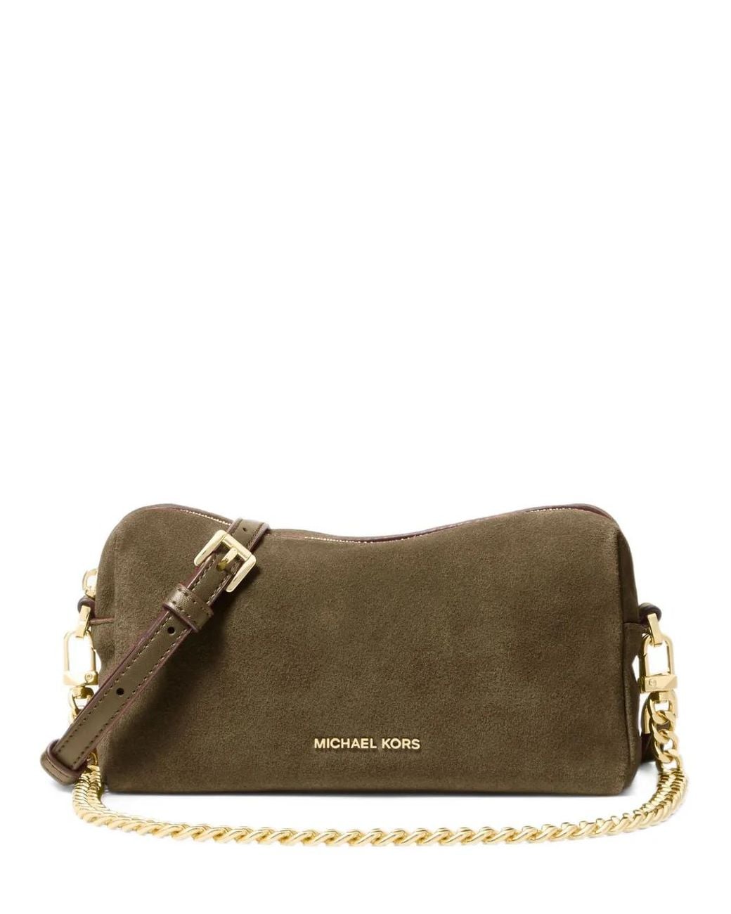 Michael Kors Brown Bryant Small Suede Convertible Crossbody Bag