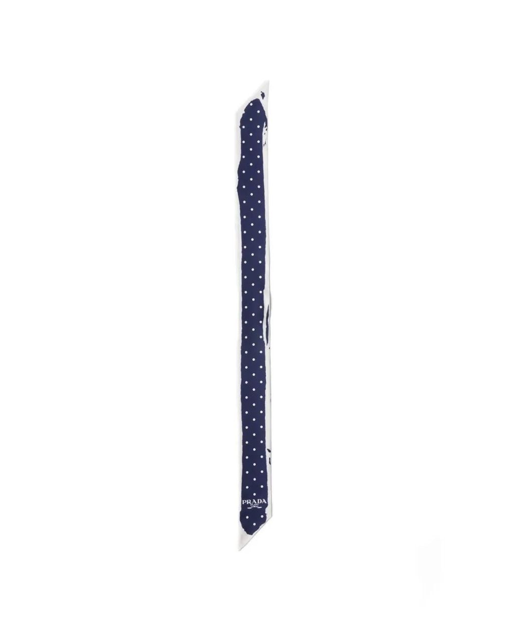 Prada Blue Twill-Schal Mit Print