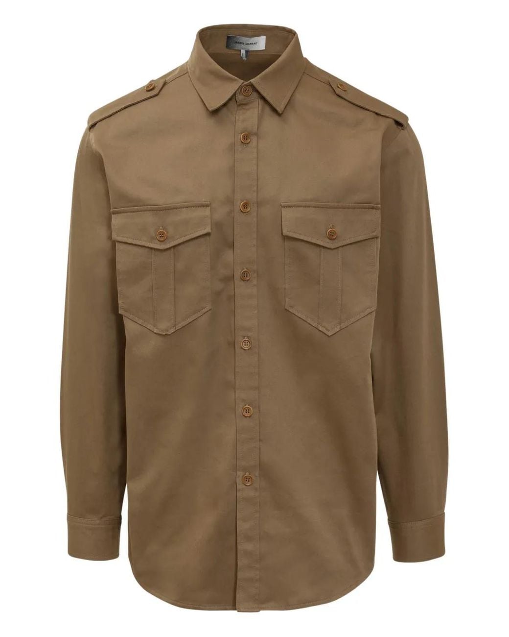 Isabel Marant Green Logo-Embroidered Shirt for men