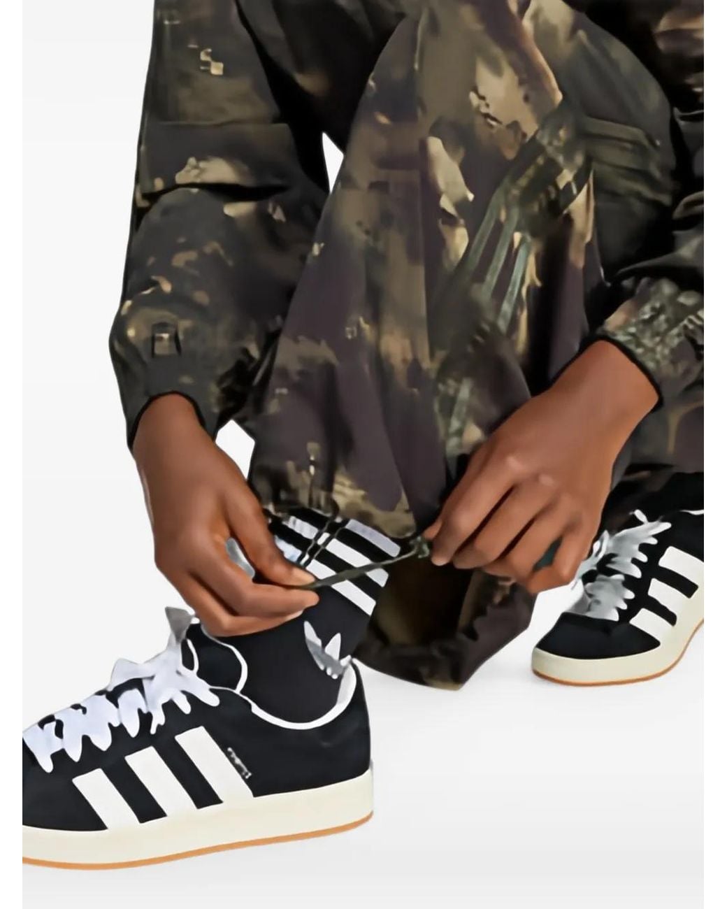 Adidas Black Adilenium Camouflage-Print Track Pants