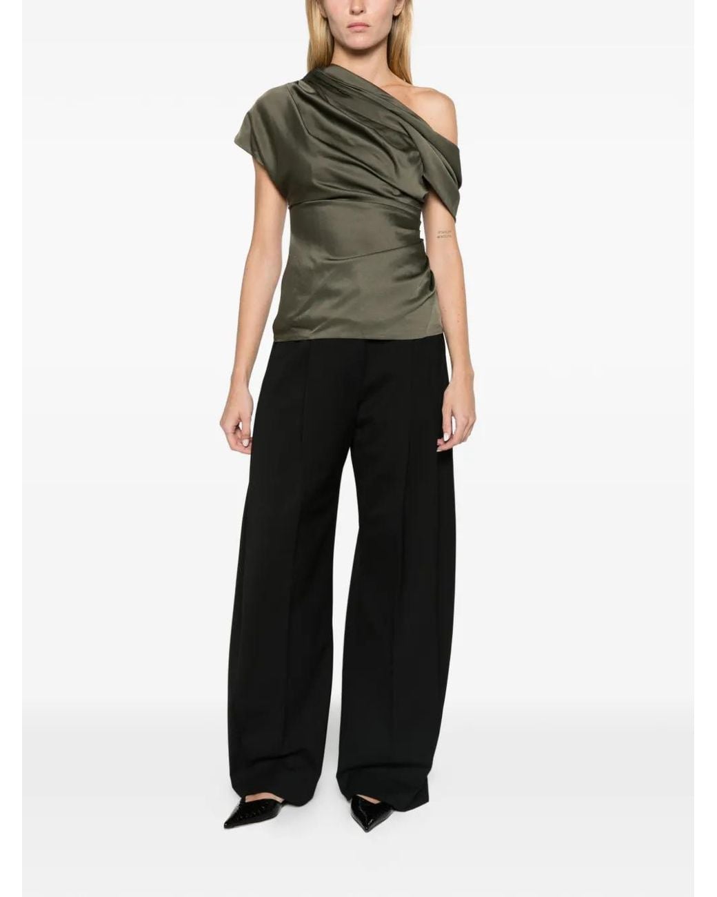 Jonathan Simkhai Green Phoebe Draped Top