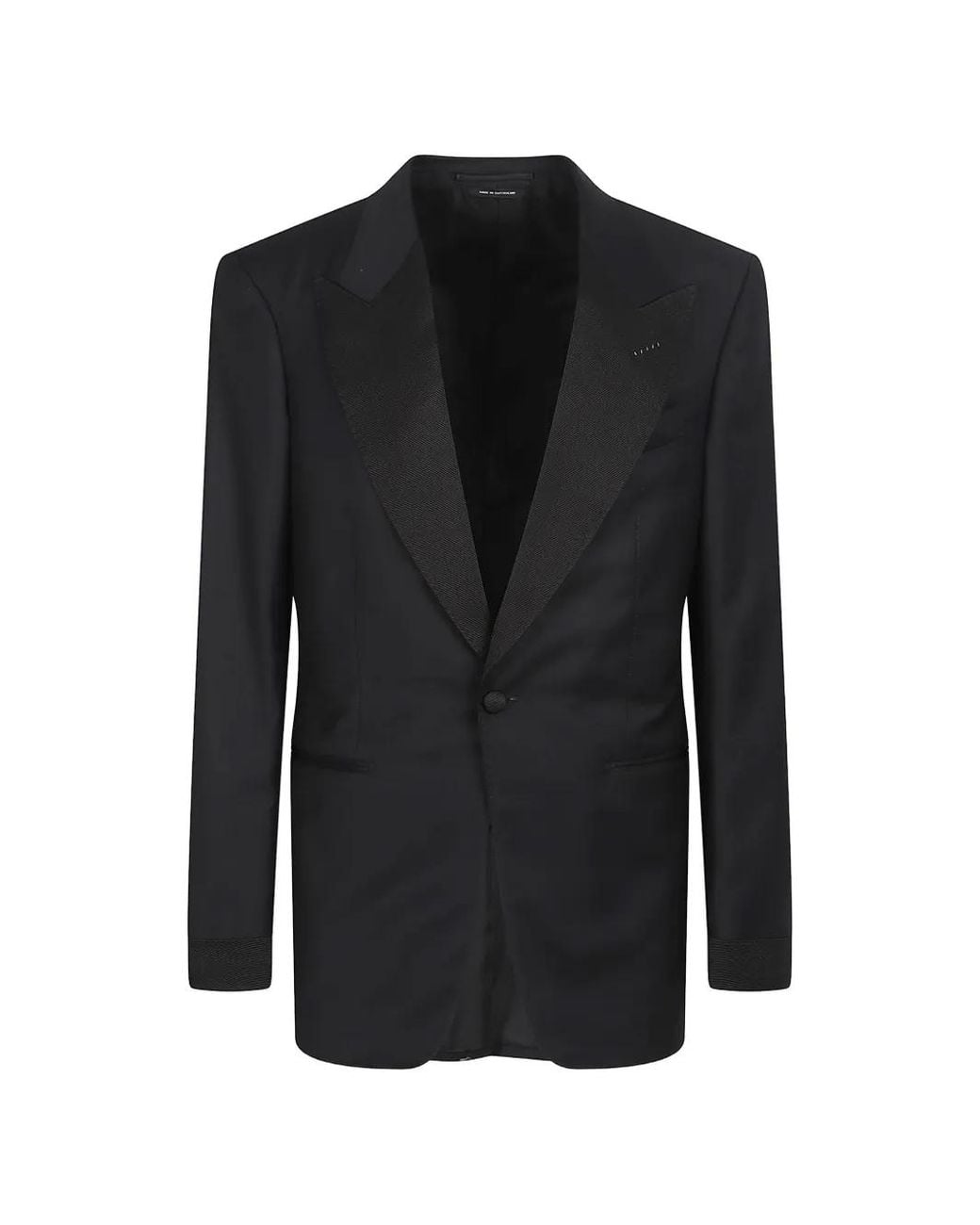 Tom Ford Black Peak-Lapel Single-Breasted Jacket for men