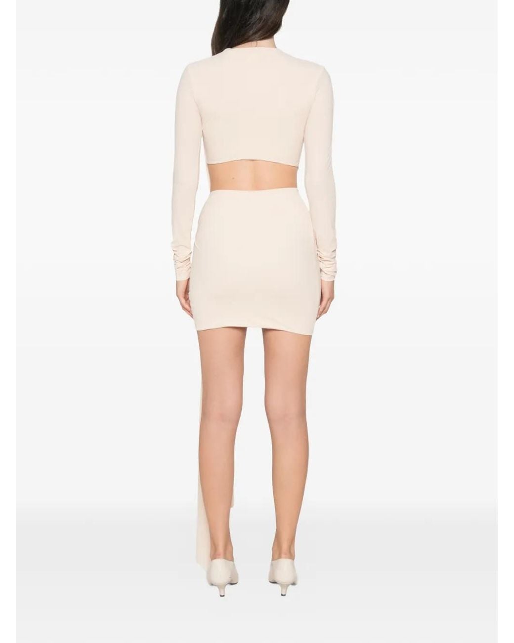 Amazuìn White Drapiertes Kleid