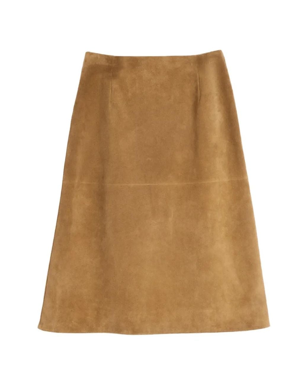 Jil Sander Natural Suede A-Line Skirt