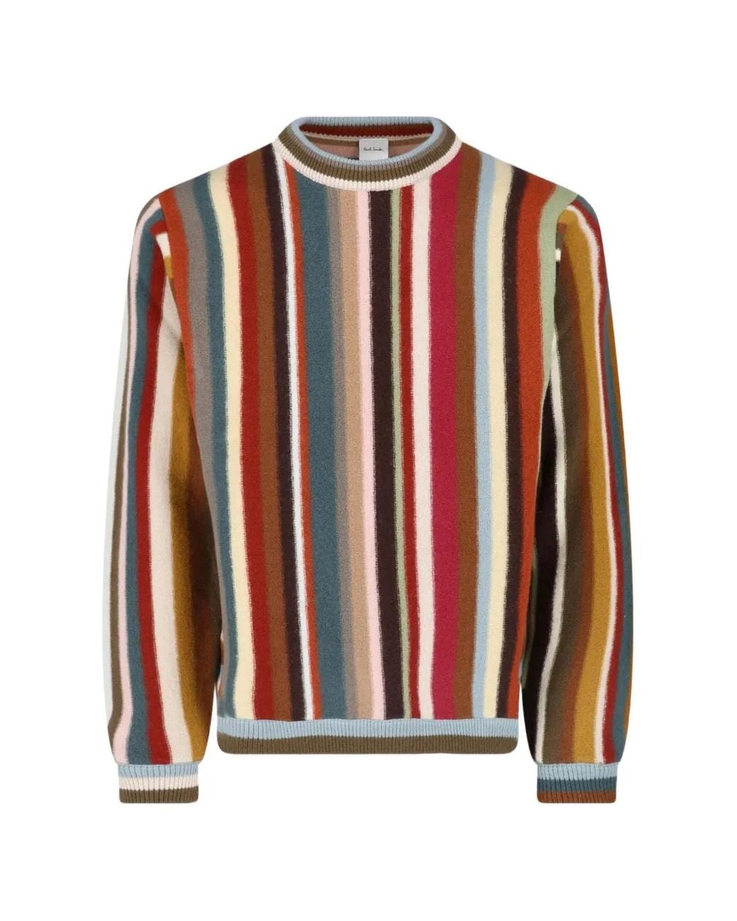 Paul Smith Red Boiled Merino Wool 'Signature Stripe' Sweater for men