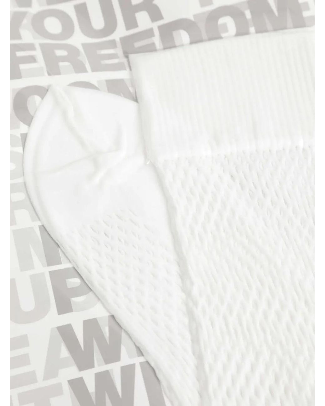 Comme des Garçons White Mesh-Knit Socks for men