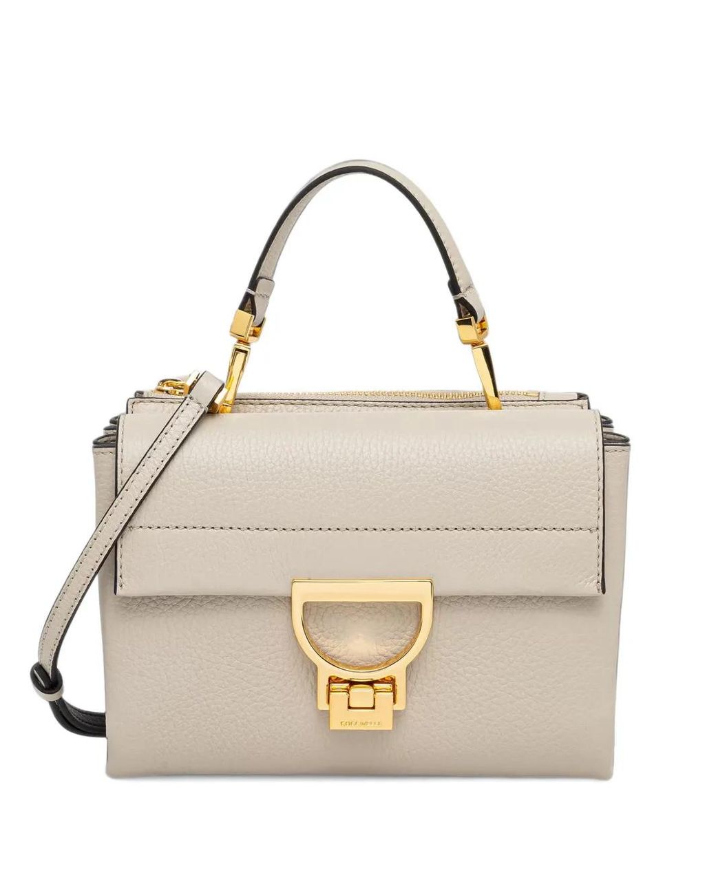 Coccinelle Natural Small Arlettis Leather Tote Bag