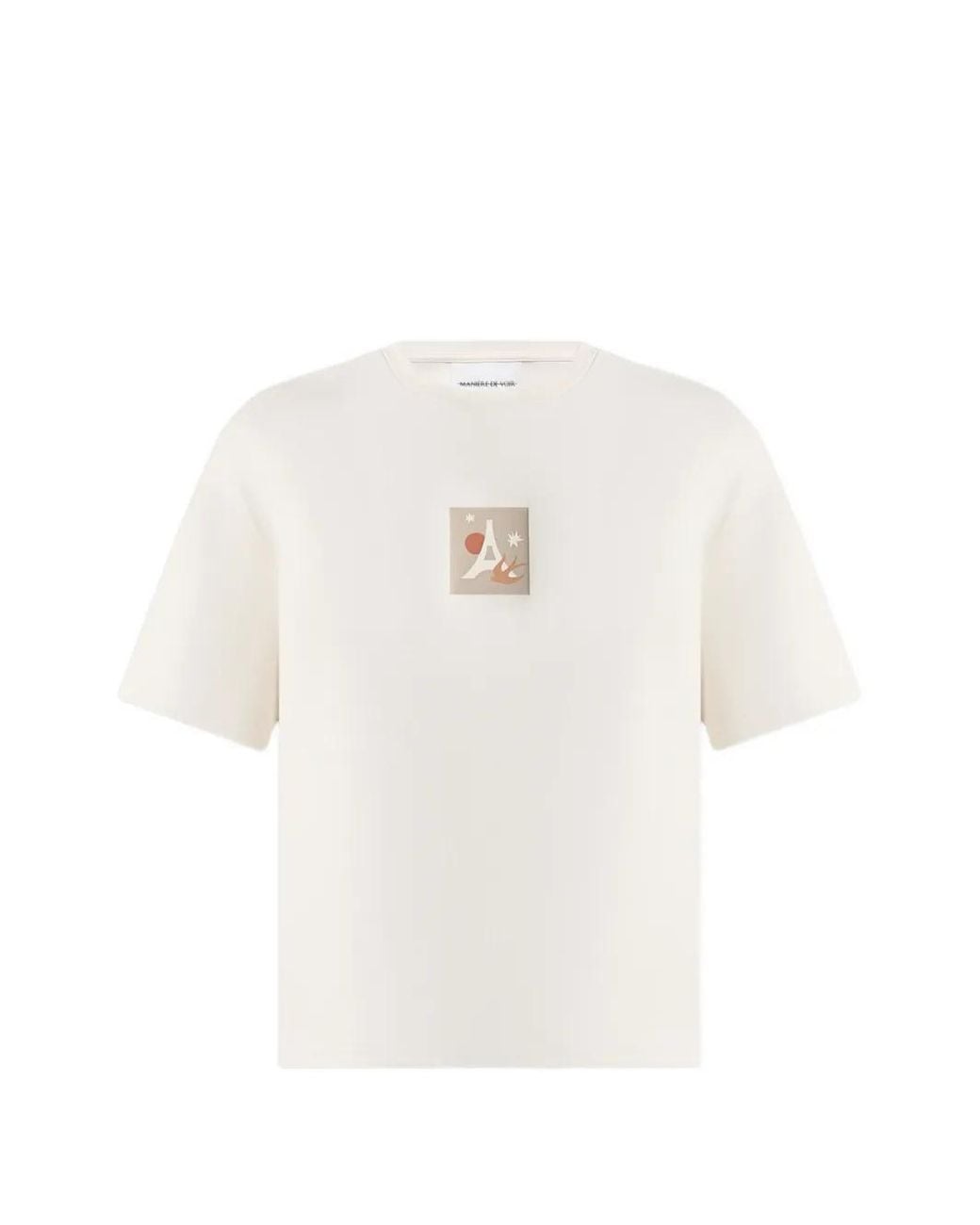 Manière De Voir White Thibault Bird Detail Cotton T-Shirt for men