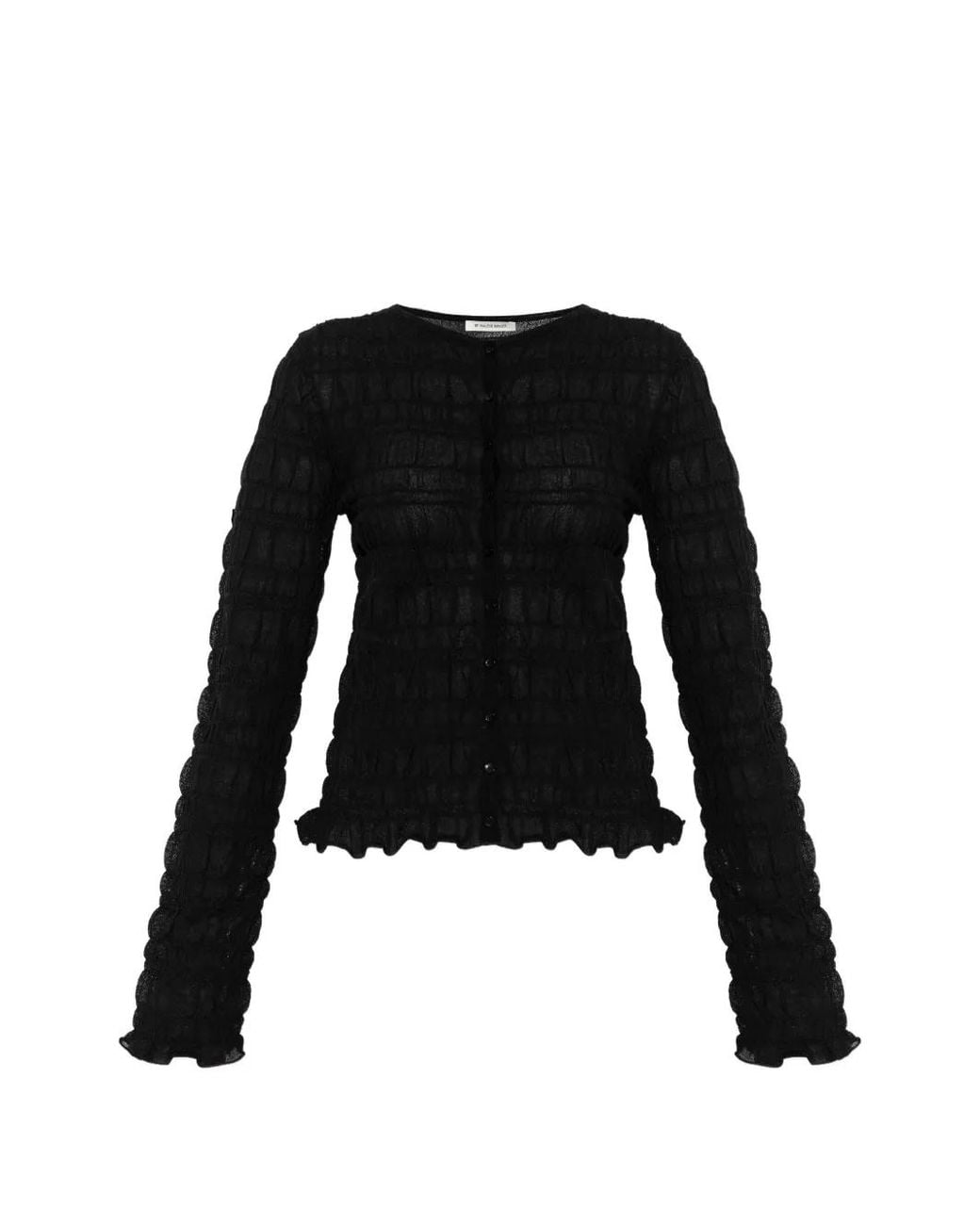 By Malene Birger Black Ebba Ruffled Cardigan
