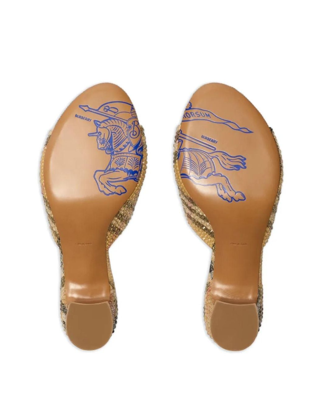 Burberry Metallic Rhinestone Check Sloane Mules