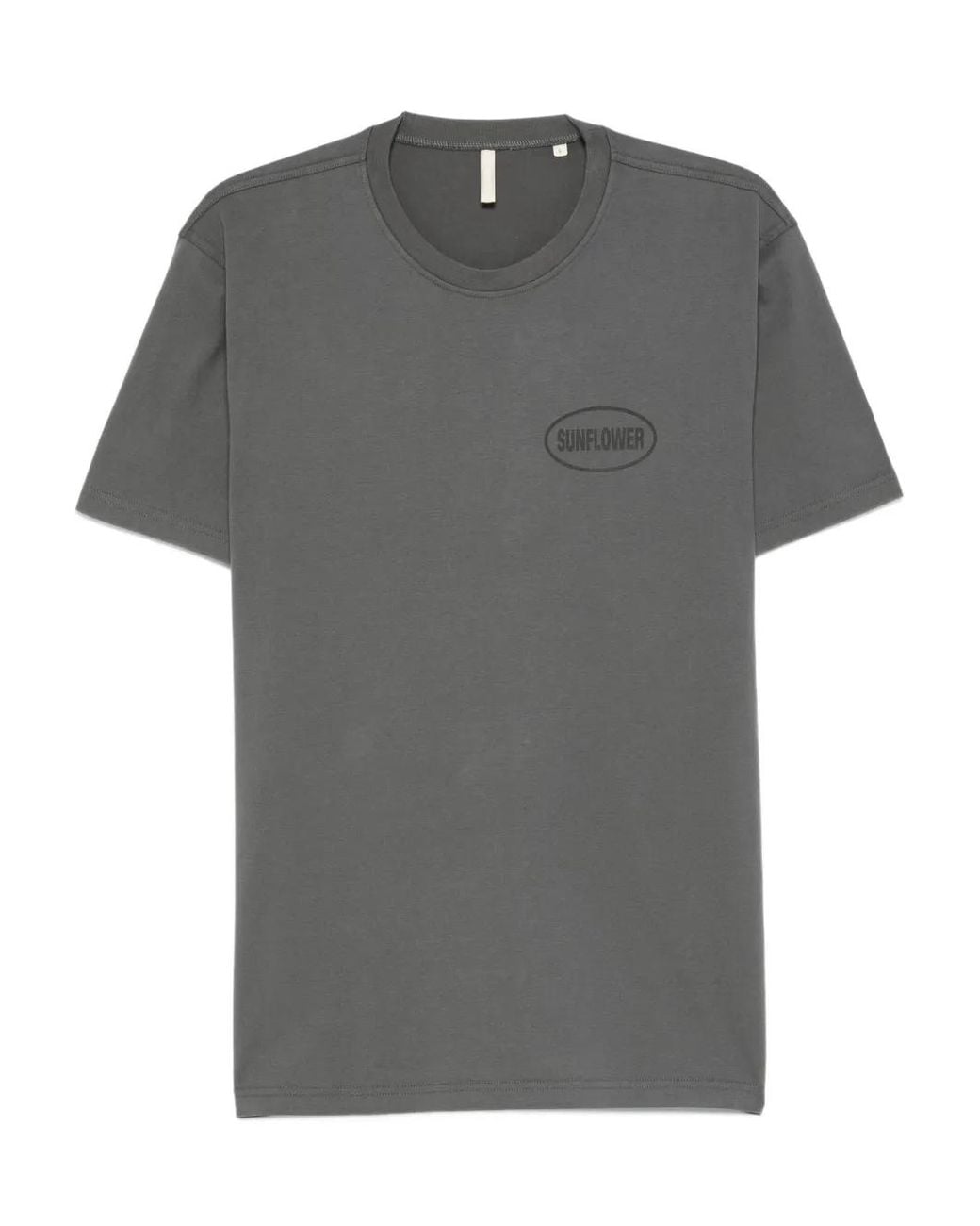 sunflower Gray Oval-Logo Cotton T-Shirt for men