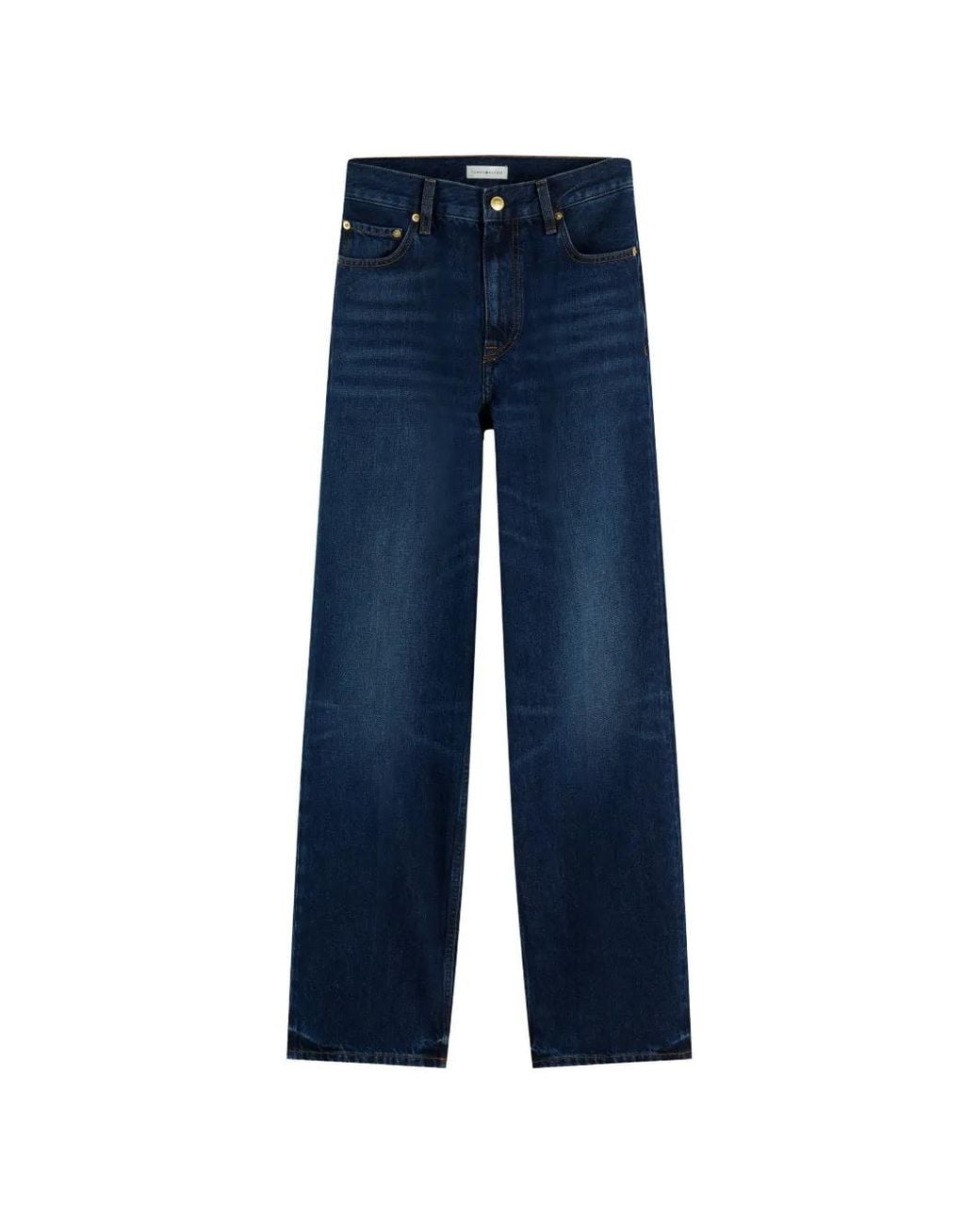Tommy Hilfiger Blue Sarah Logo-Embroidered Straight-Leg Jeans