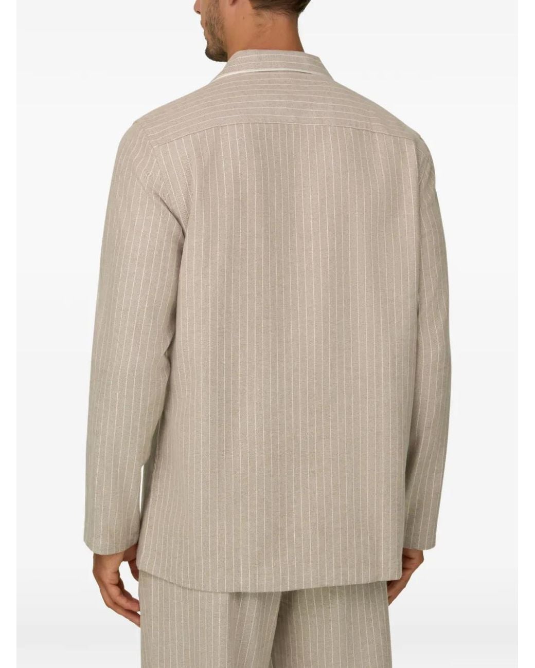 Boggi Natural Pajamas Pinstripe Cotton Flannel for men