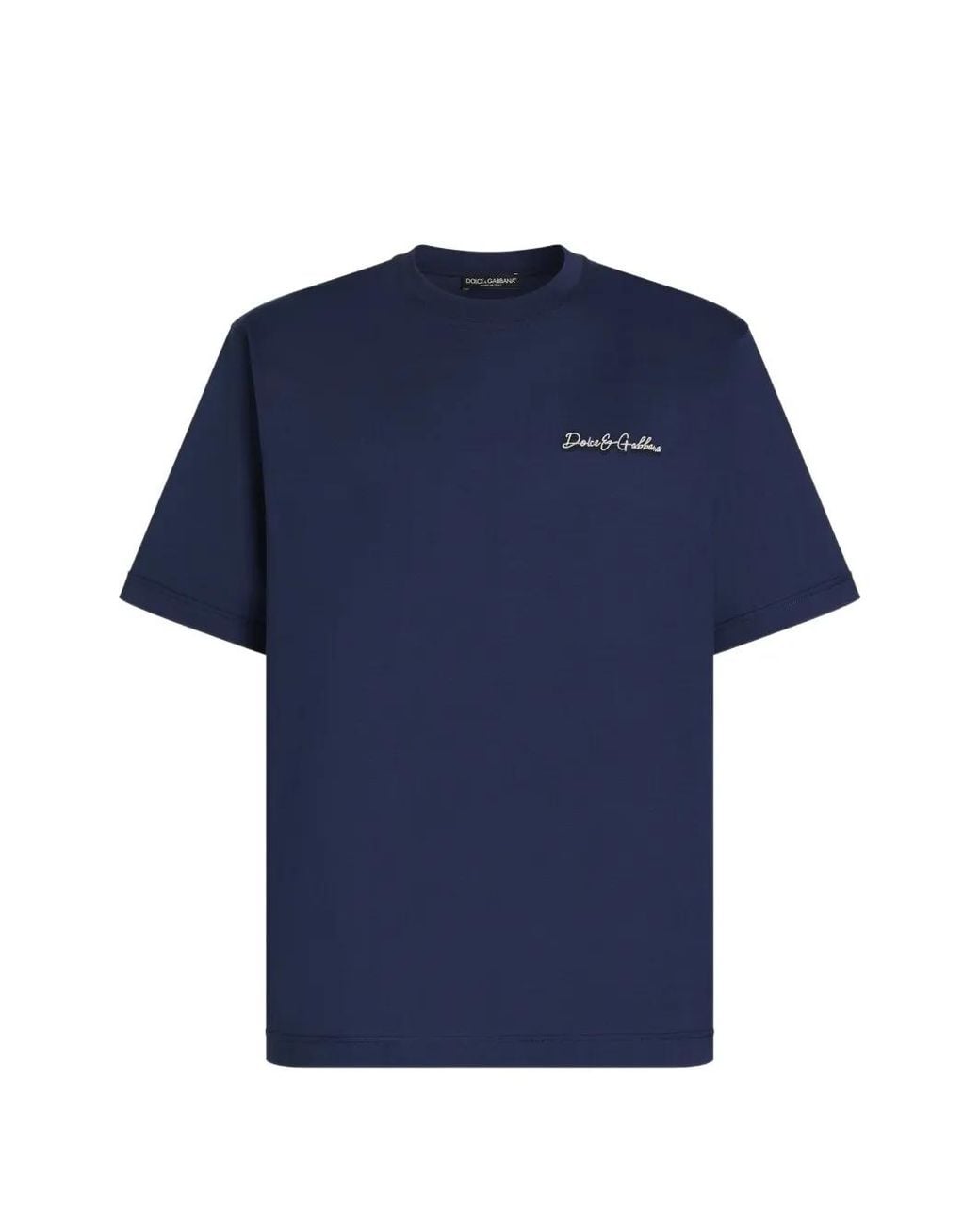 Dolce & Gabbana Blue Logo Cotton T-Shirt for men