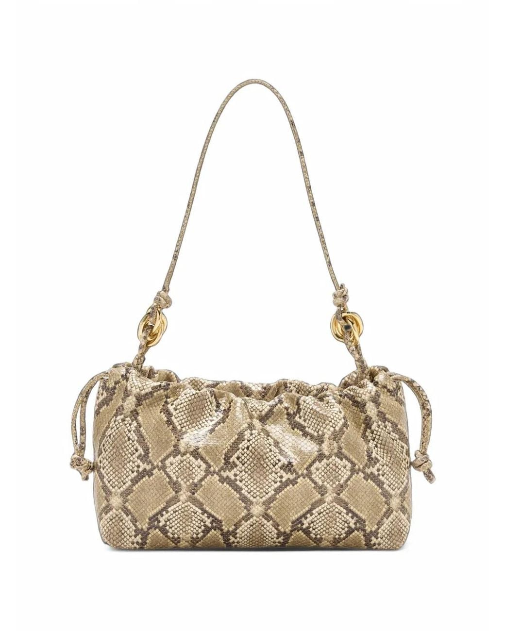 Loeffler Randall Metallic Kiri Snakeskin-Effect Shoulder Bag