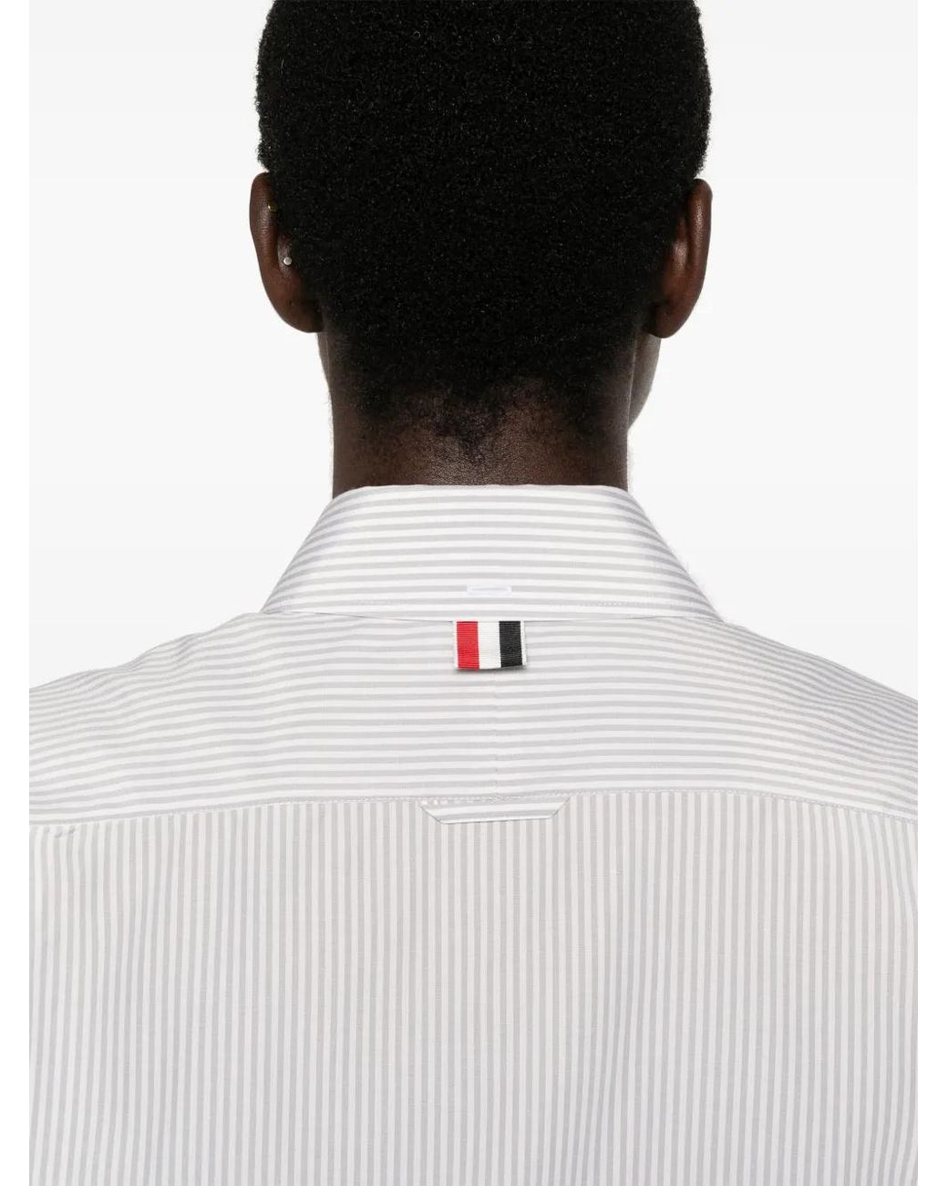 Thom Browne White Bow-Cuff Shirt Dress