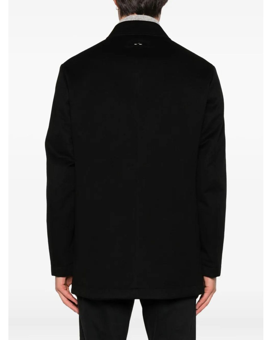 Paul & Shark Black Cashmere Coat for men