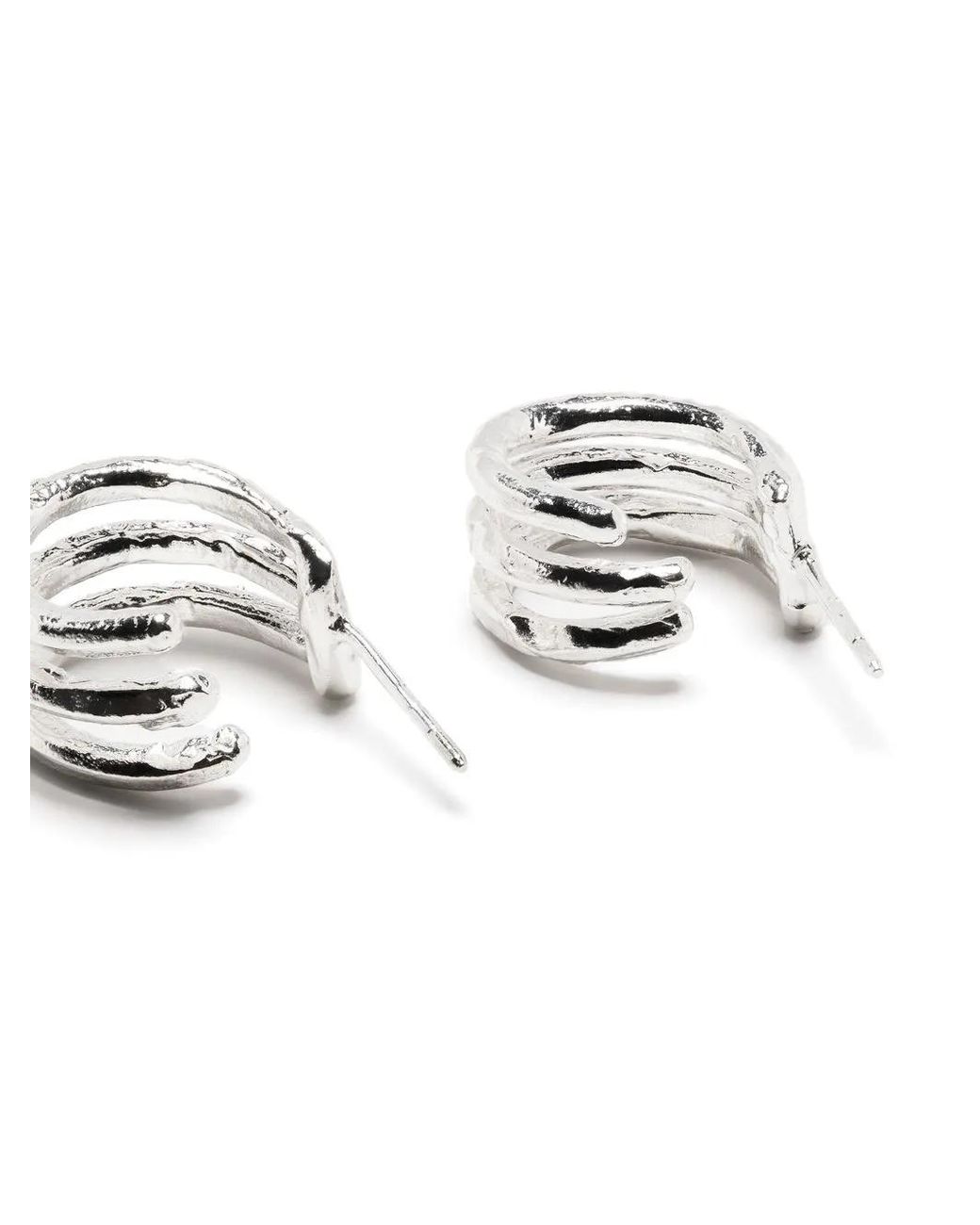 Alighieri White The Child's Pose Hoop Earrings