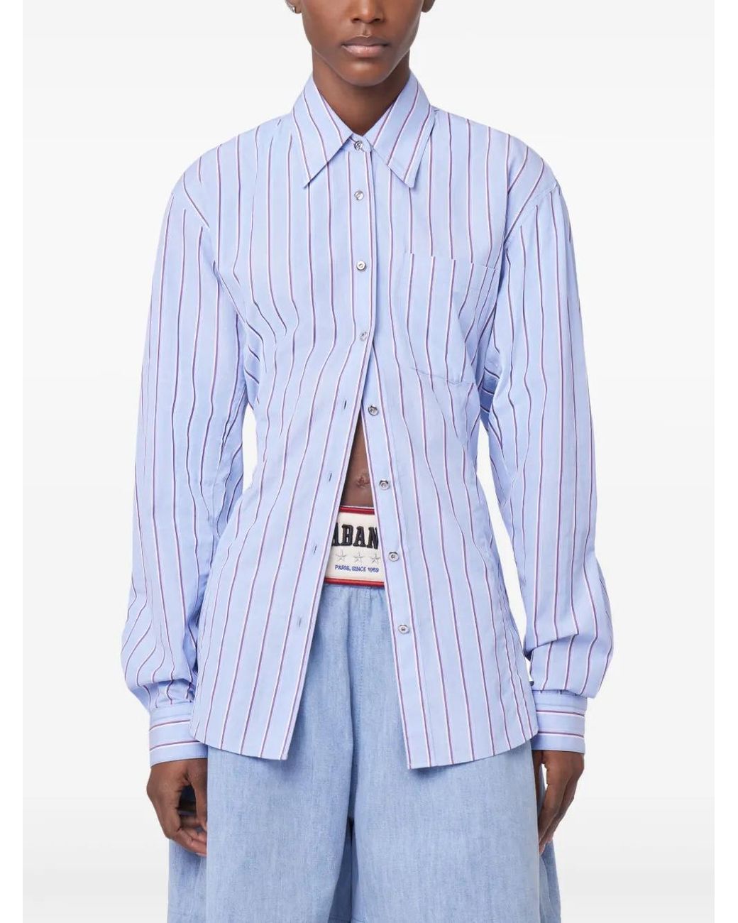 Camisa A Rayas Rabanne de color Blue