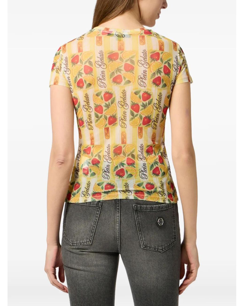 Philipp Plein Metallic Tulle Pure Fit T-Shirt Gelato