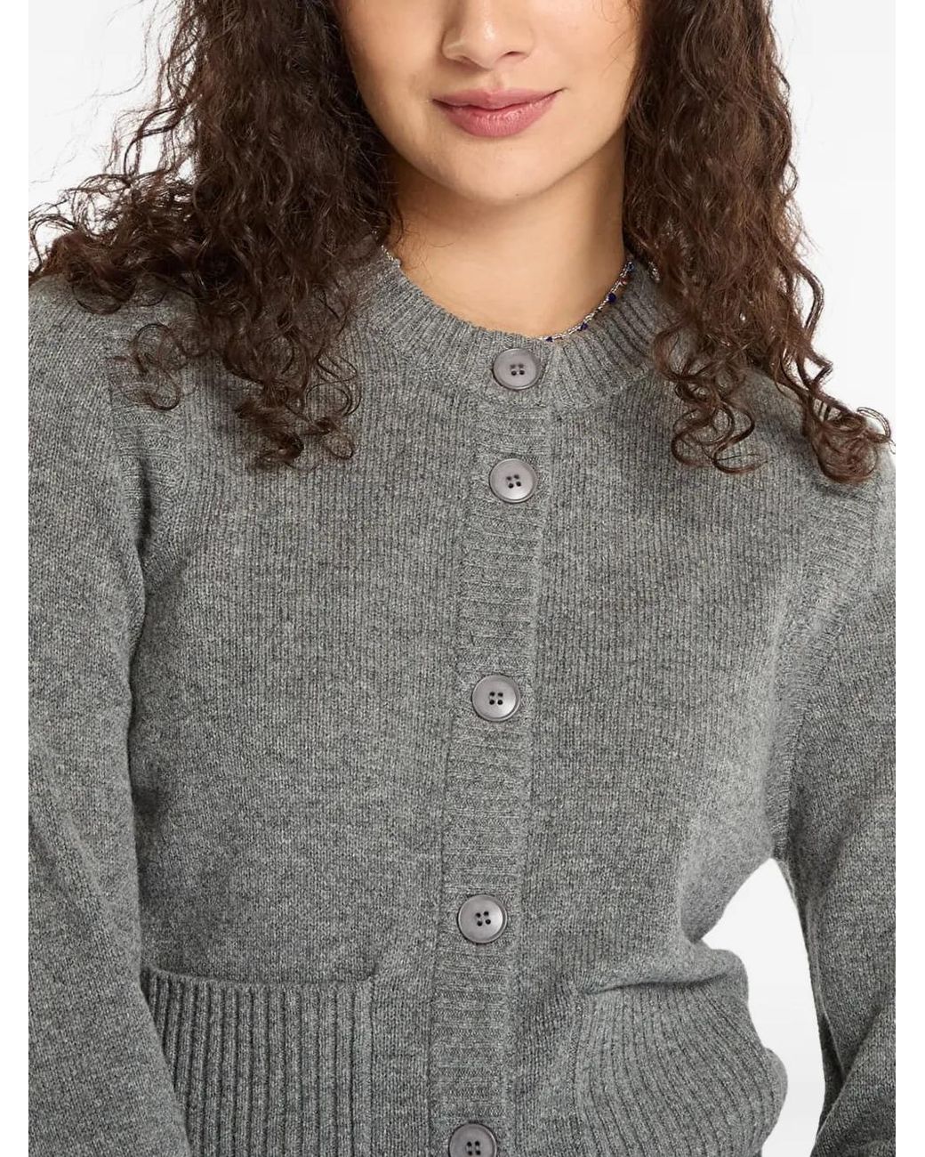 Samsøe & Samsøe Gray Patch-Pocket Cardigan
