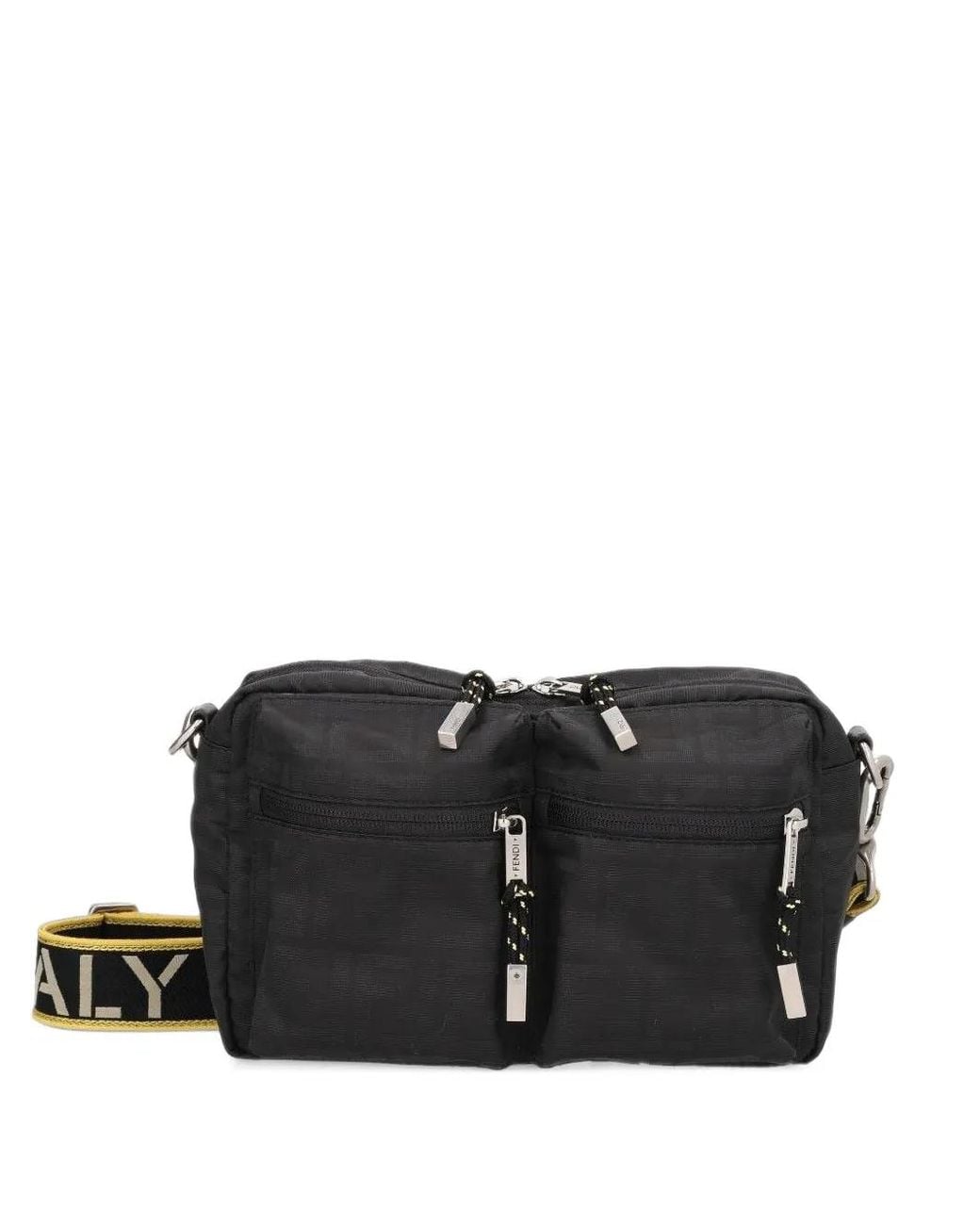 Fendi Black Camera Superlight Ff Zucca Fabric Bag for men