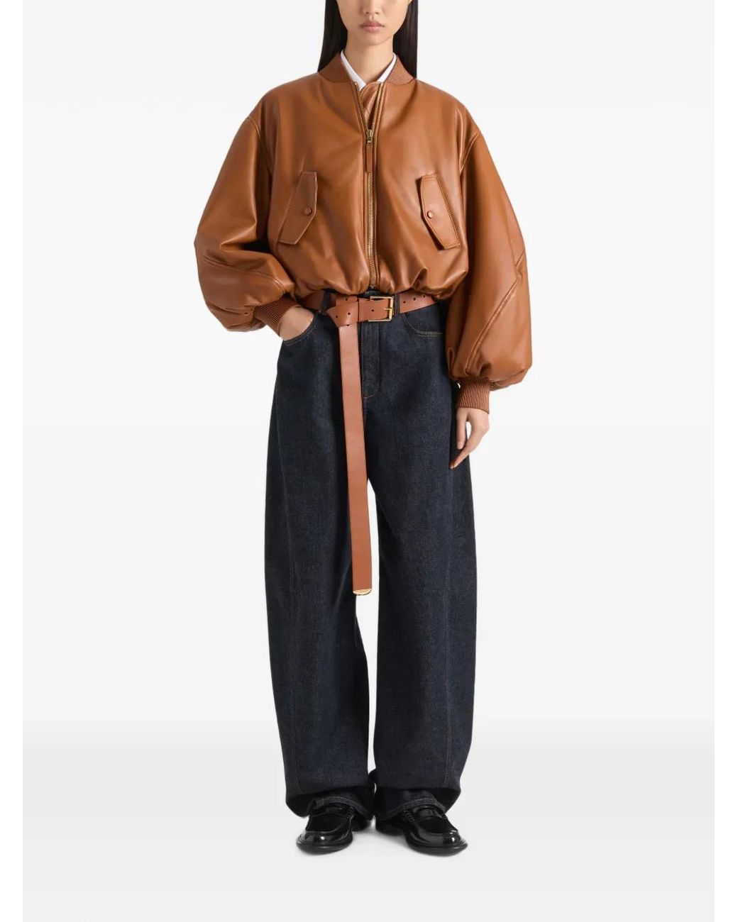 Givenchy Brown Cropped Cocoon Bomber