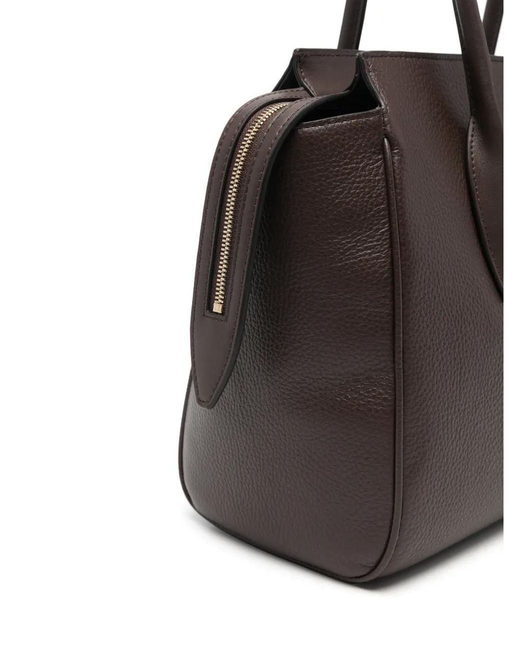 Furla Black Grained Leather Tote Bag