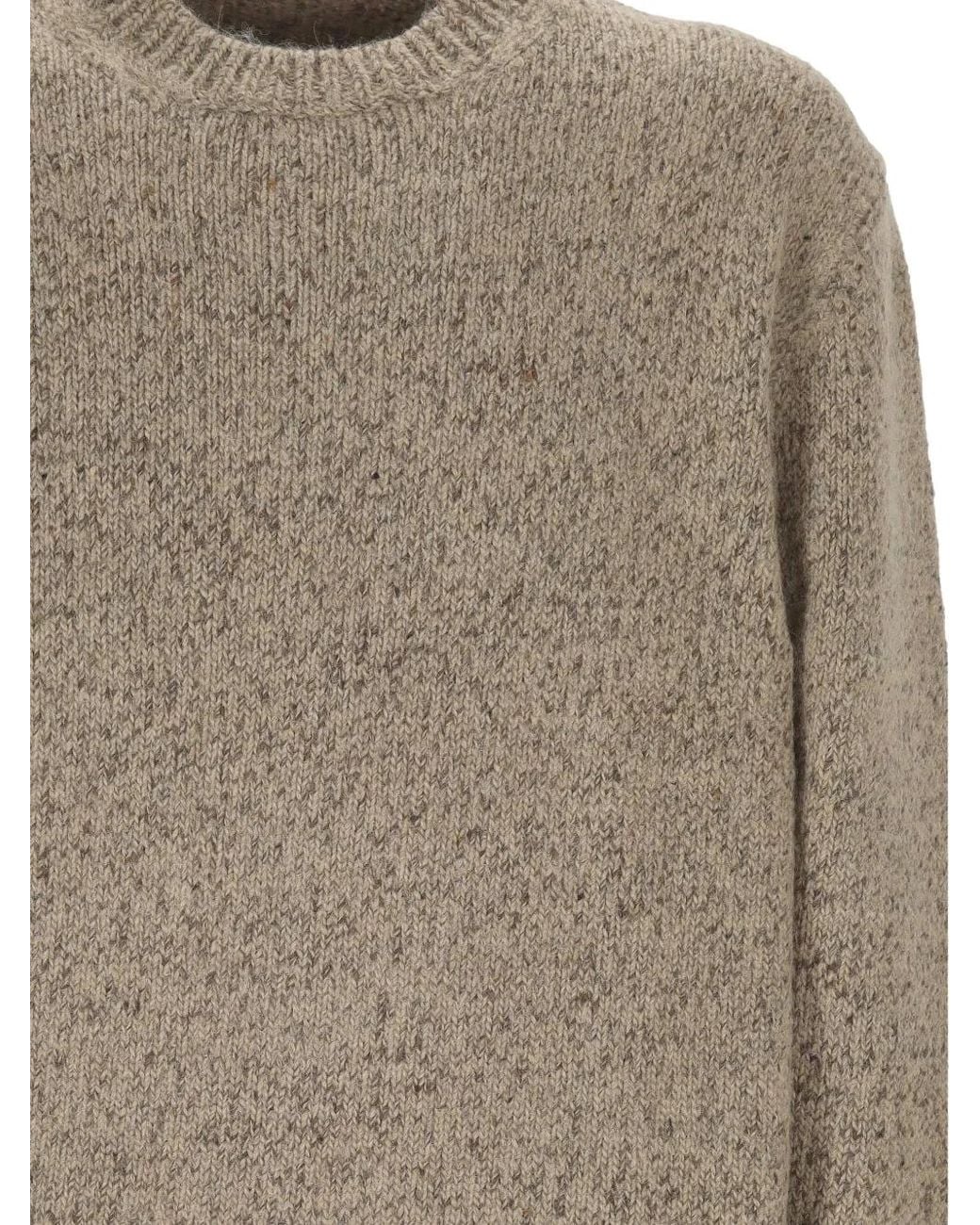 Hōsio Natural Crew-Neck Ribbed-Trim Sweater for men