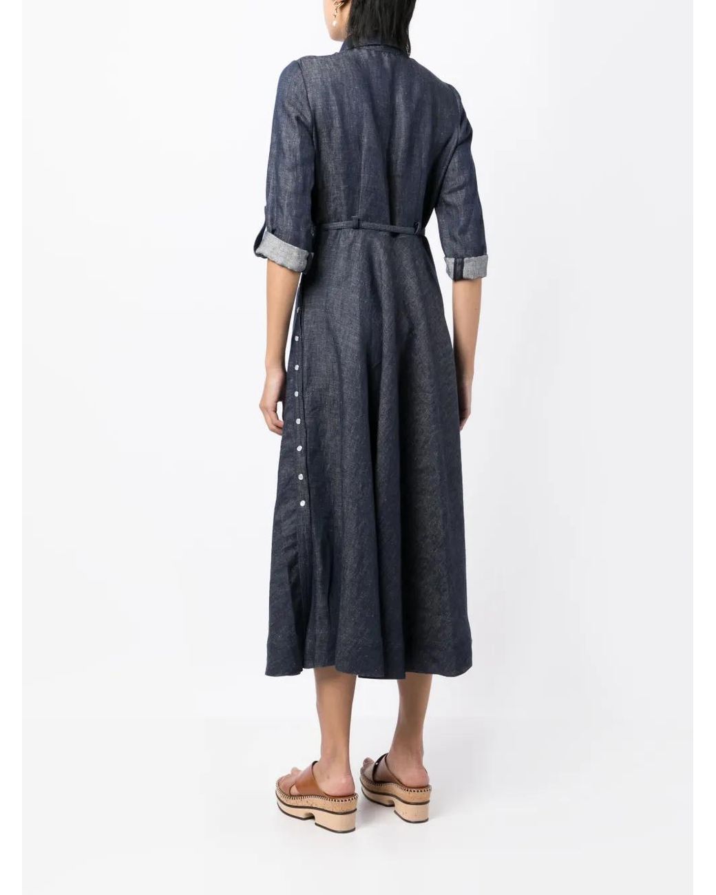 Gabriela Hearst Blue Denim-Shirt Midi Dress