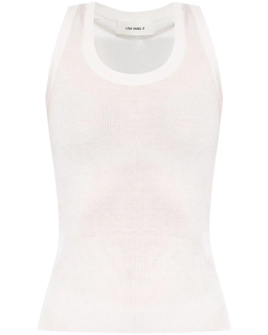 Lisa Yang White Ina Ribbed Top