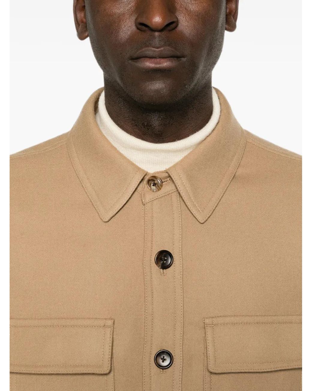 Tom Ford Natural Double Splittable Light Wool Outershirt for men