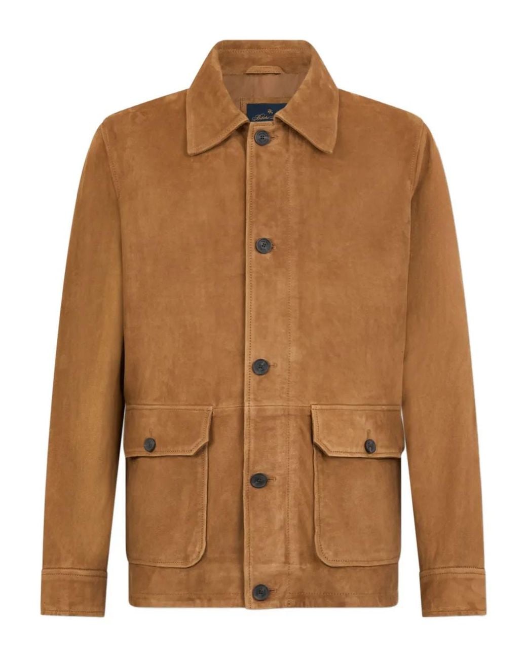 Brooks Brothers Brown Suede Overshirt Jacket for men
