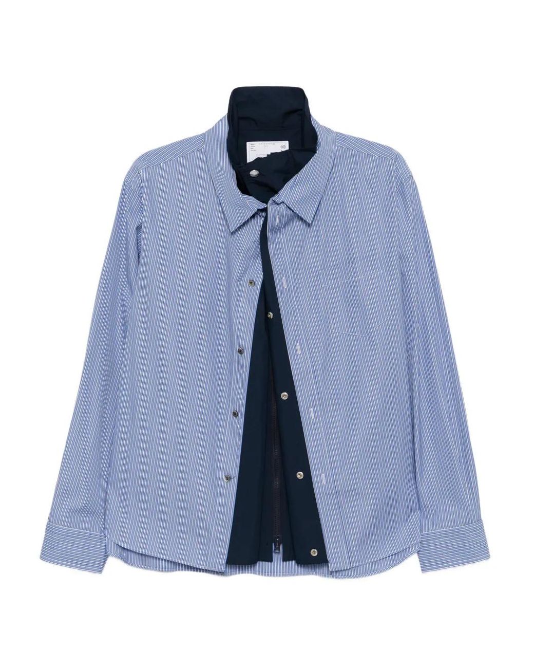 Sacai Poplin Shirt Jacket in Blue for Men | Lyst UK