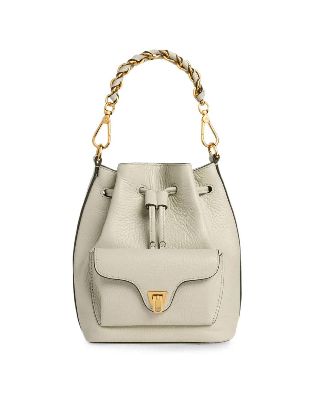 Coccinelle White Beat Generation Grained Leather Shoulder Bag