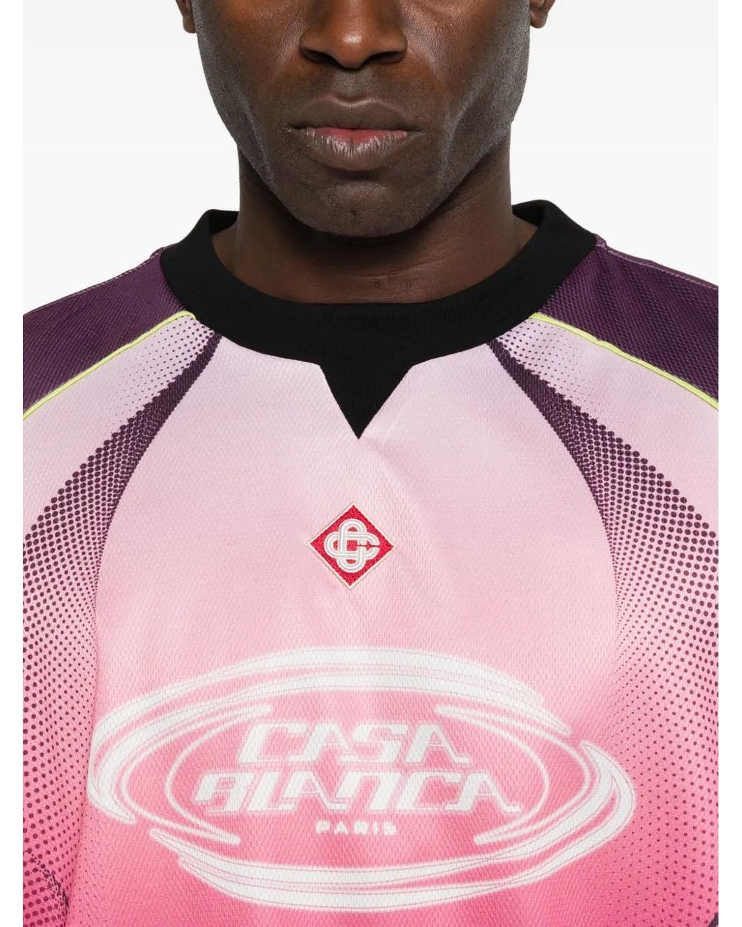 Casablanca Pink Mesh Football T-Shirt for men