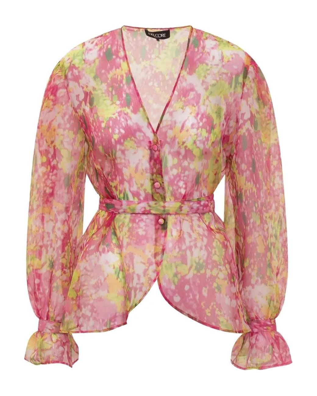 Del Core Pink Floral-Print Blouse